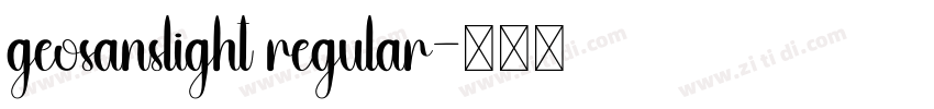 geosanslight regular字体转换